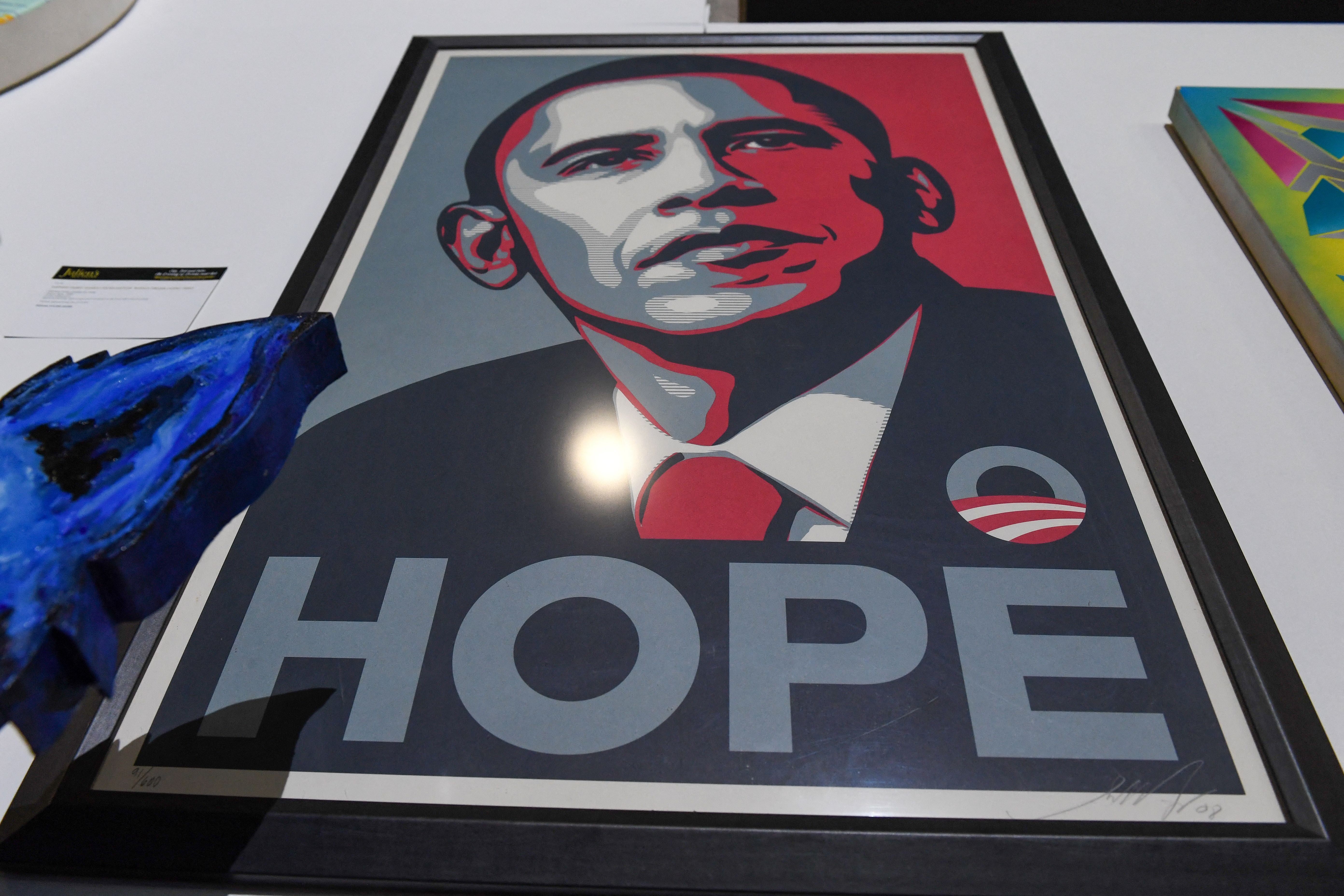 Shepard Fairey’s ‘Hope’ showing Barack Obama