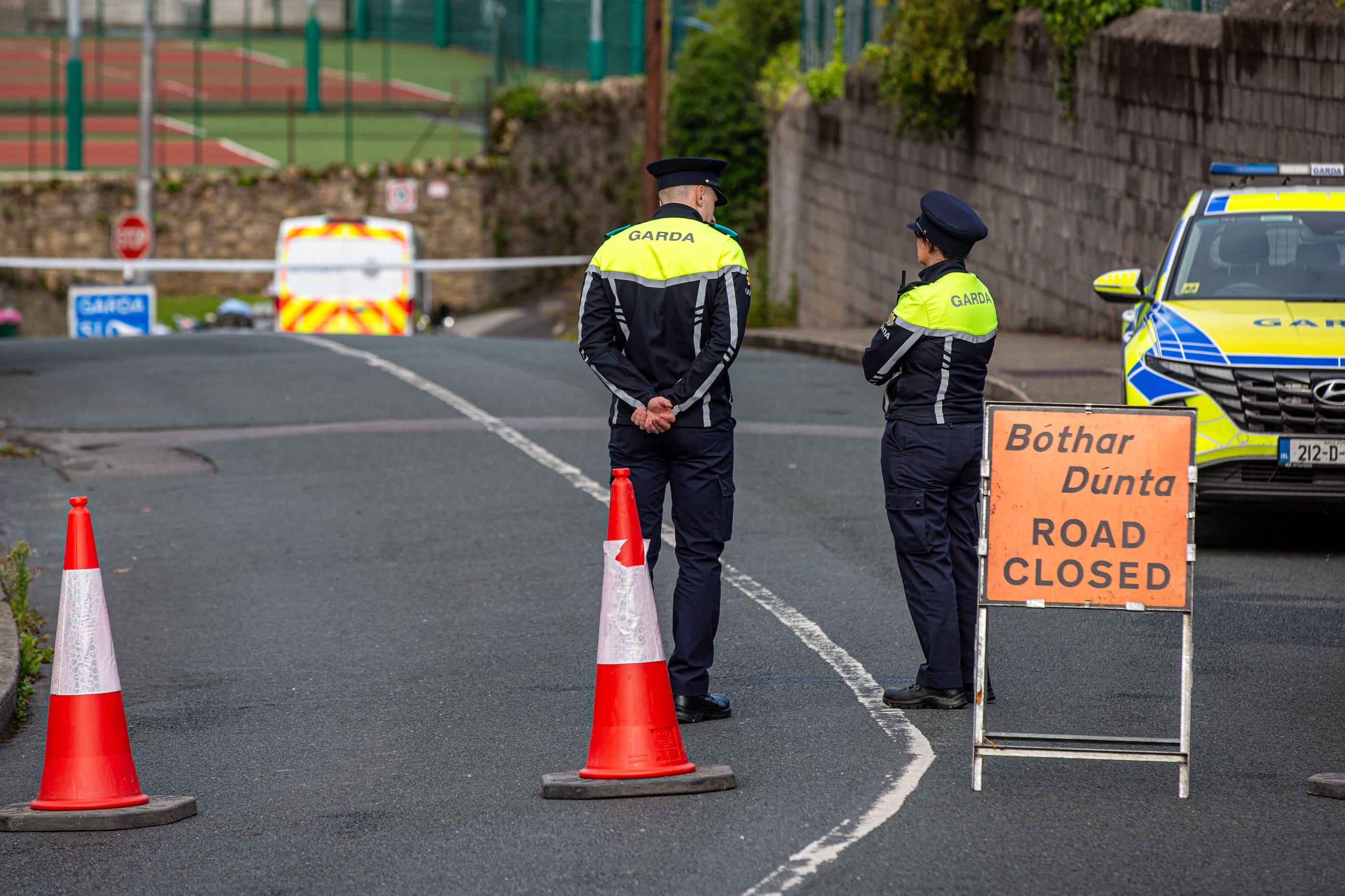 Police at the scene of the crash which claimed the lives of four young people in Clonmel, Co Tipperary
