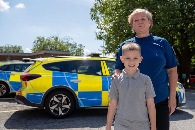 Ronnie-Lee Gray with his mother Becky (Essex Police)