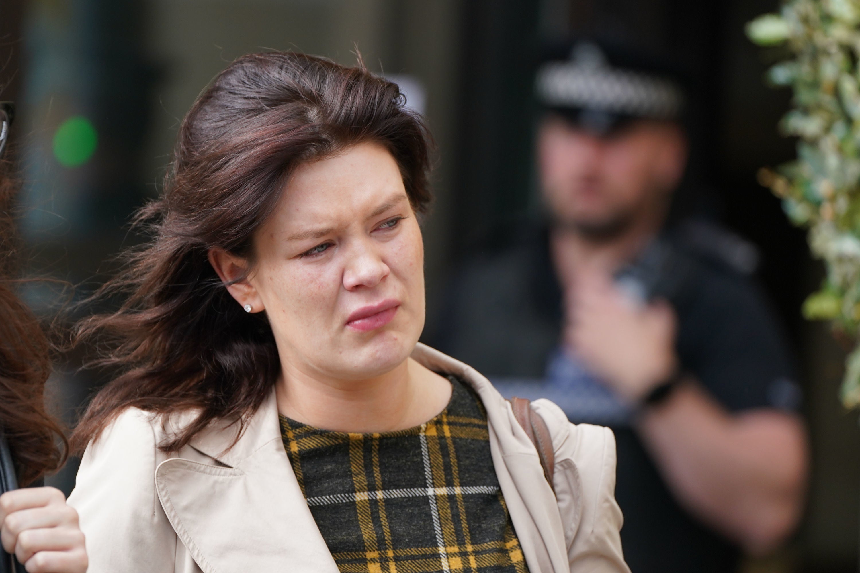 Caroline Muirhead, the former partner of Alexander McKellar leaves the High Court, Glasgow, following the sentence hearing