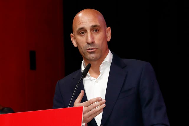 <p>Luis Rubiales tells the media he will not resign from his position</p>