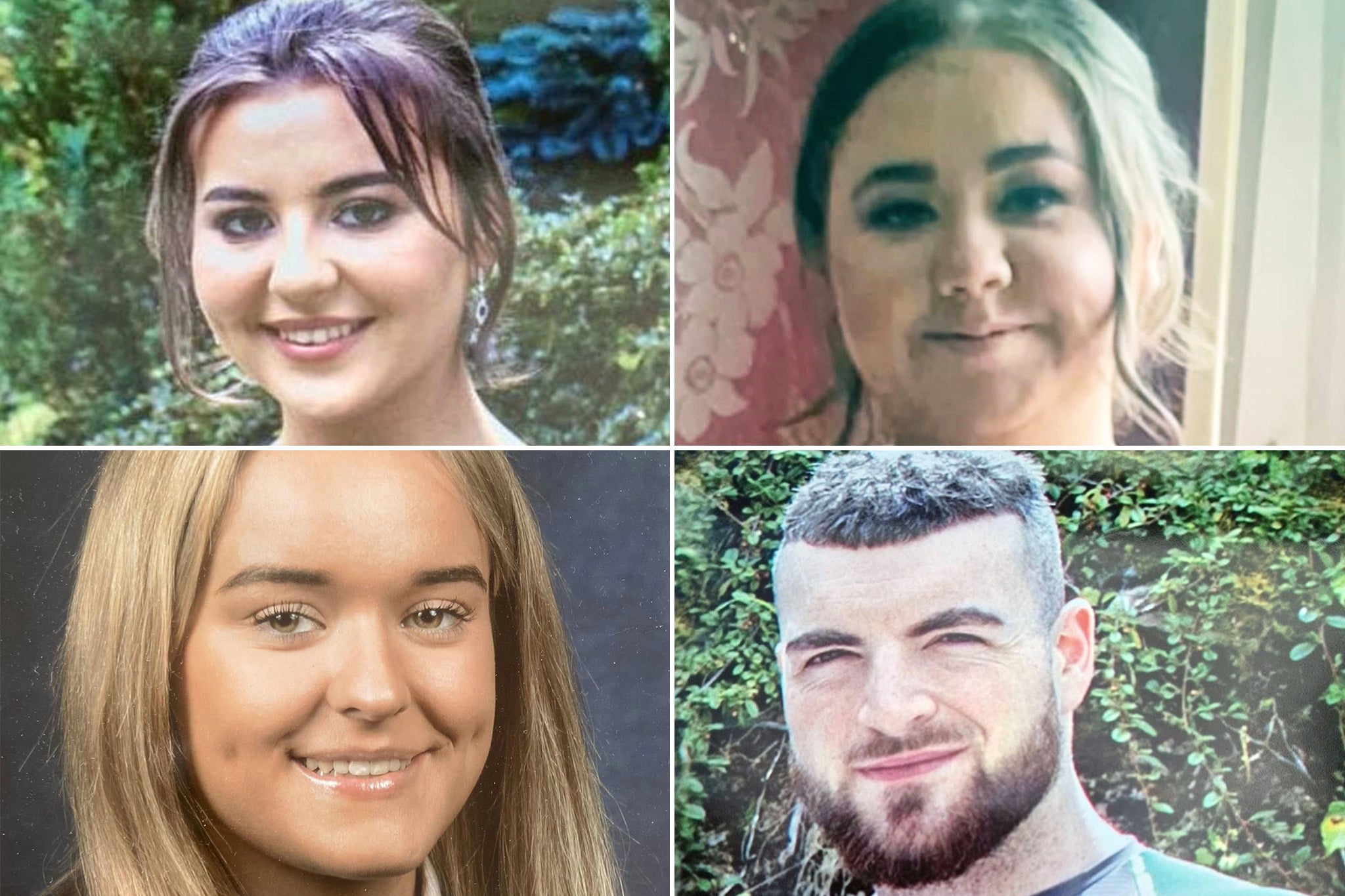 Grace McSweeney, 18, her brother Luke, 24, and friends Zoe Coffey, 18 and Nicole Murphy, 18, were all killed