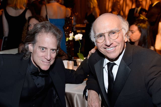 <p>Richard Lewis with Larry David in 2013</p>