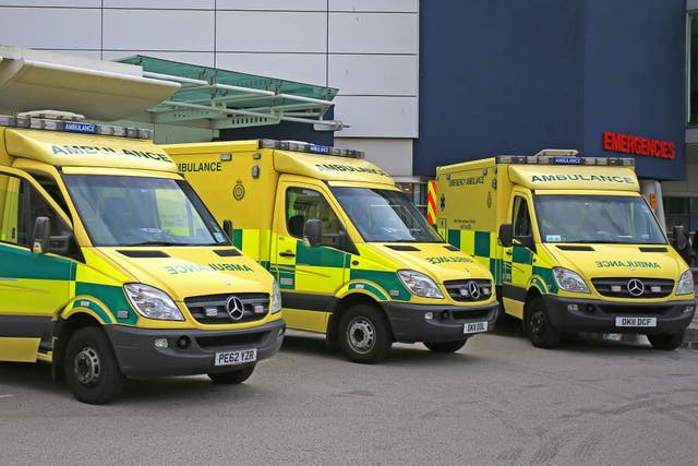 Ambulances outside a hospital (Peter Byrne/PA)