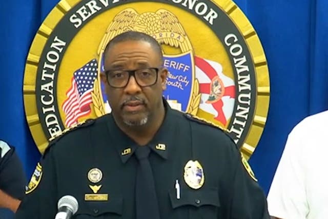 <p>Gunman kills three people in 'racially motivated' shooting in Florida, sheriff Sheriff T K Waters says.</p>
