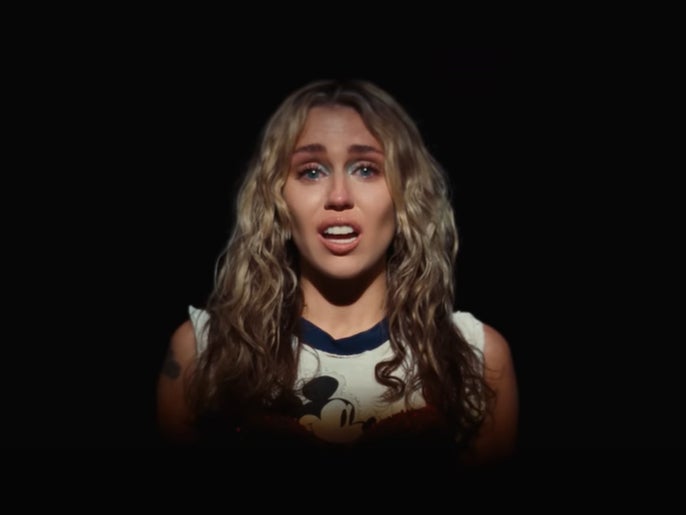 Miley Cyrus in her music video for ‘Used to Be Young'