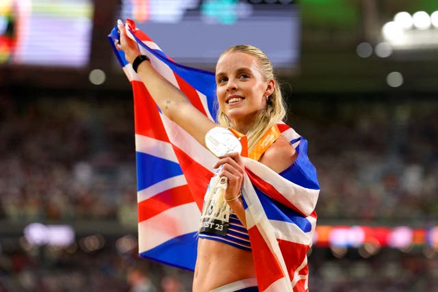 <p>Keely Hodgkinson, pictured, took the silver medal behind Mary Moraa (Martin Rickett/PA)</p>