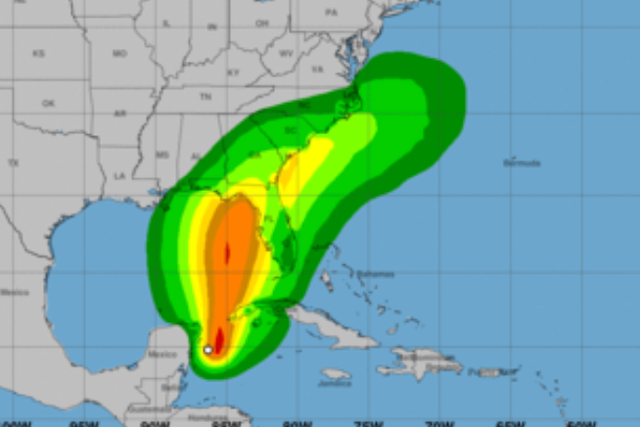 <p>Tropical Storm Idalia is tracking towards Florida </p>