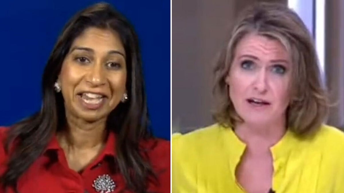 Suella Braverman clashes with TV presenter over police recruitment