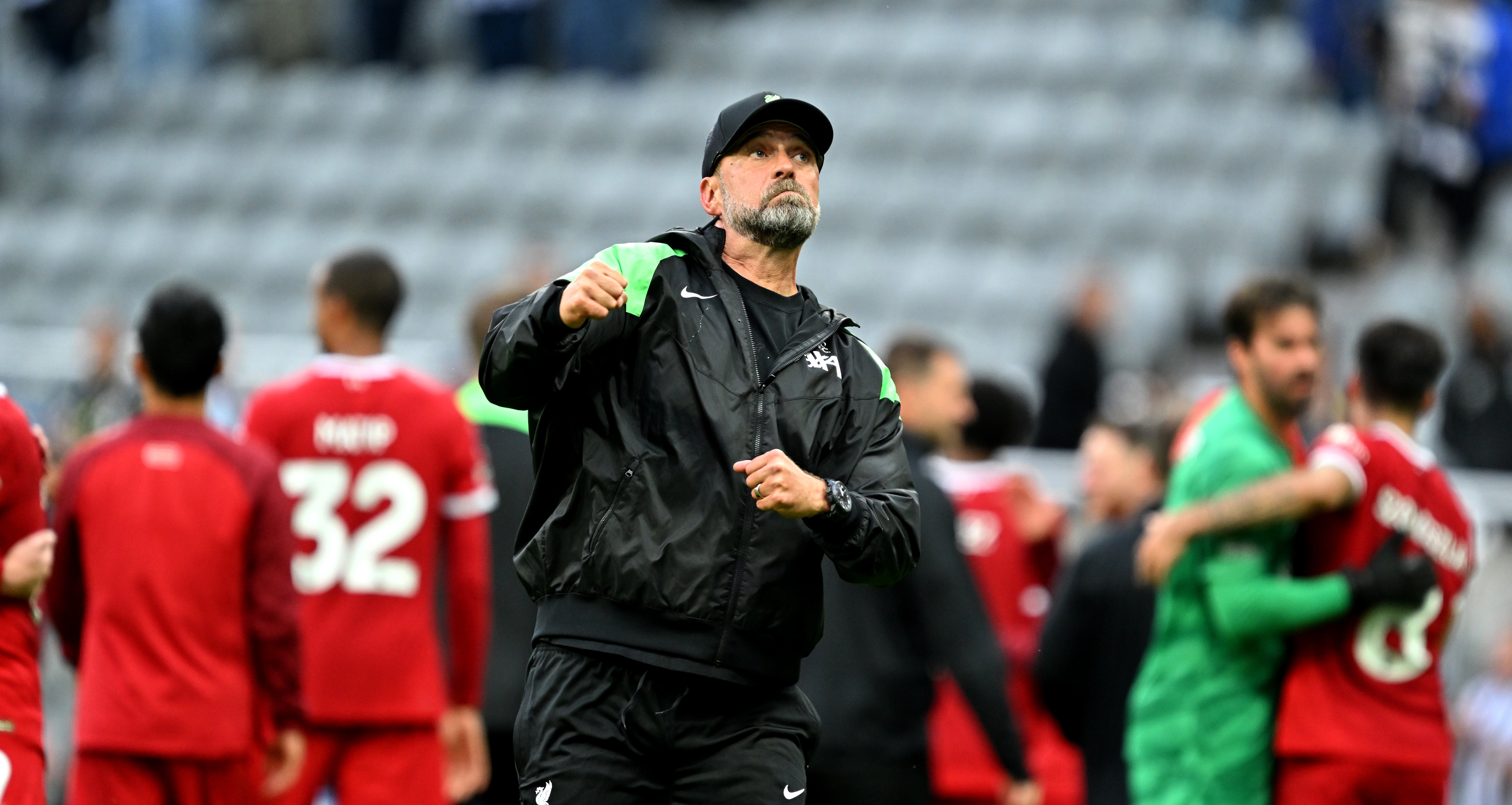 Jurgen Klopp celebrates after Liverpool came back to beat Newcastle