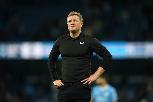 Newcastle boss Eddie Howe saw his team squander a 1-0 lead to lose at home to Liverpool (Nick Potts/PA)