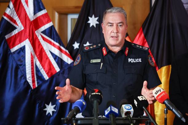 Michael Murphy, the Northern Territory’s police commissioner, speaks during a press conference in Darwin on 28 August 2023