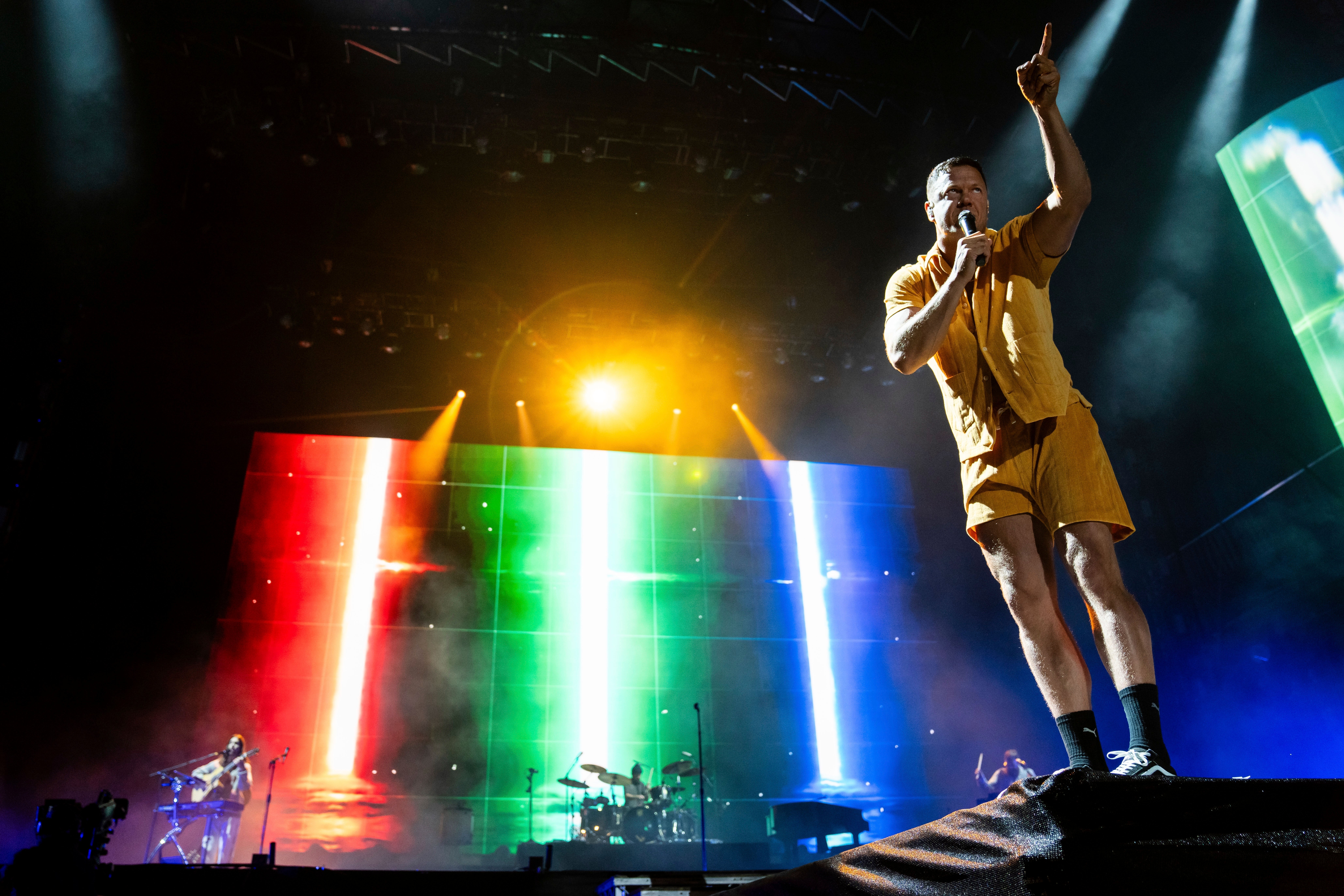 Dan Reynolds of Imagine Dragons performs at the Reading Music Festival