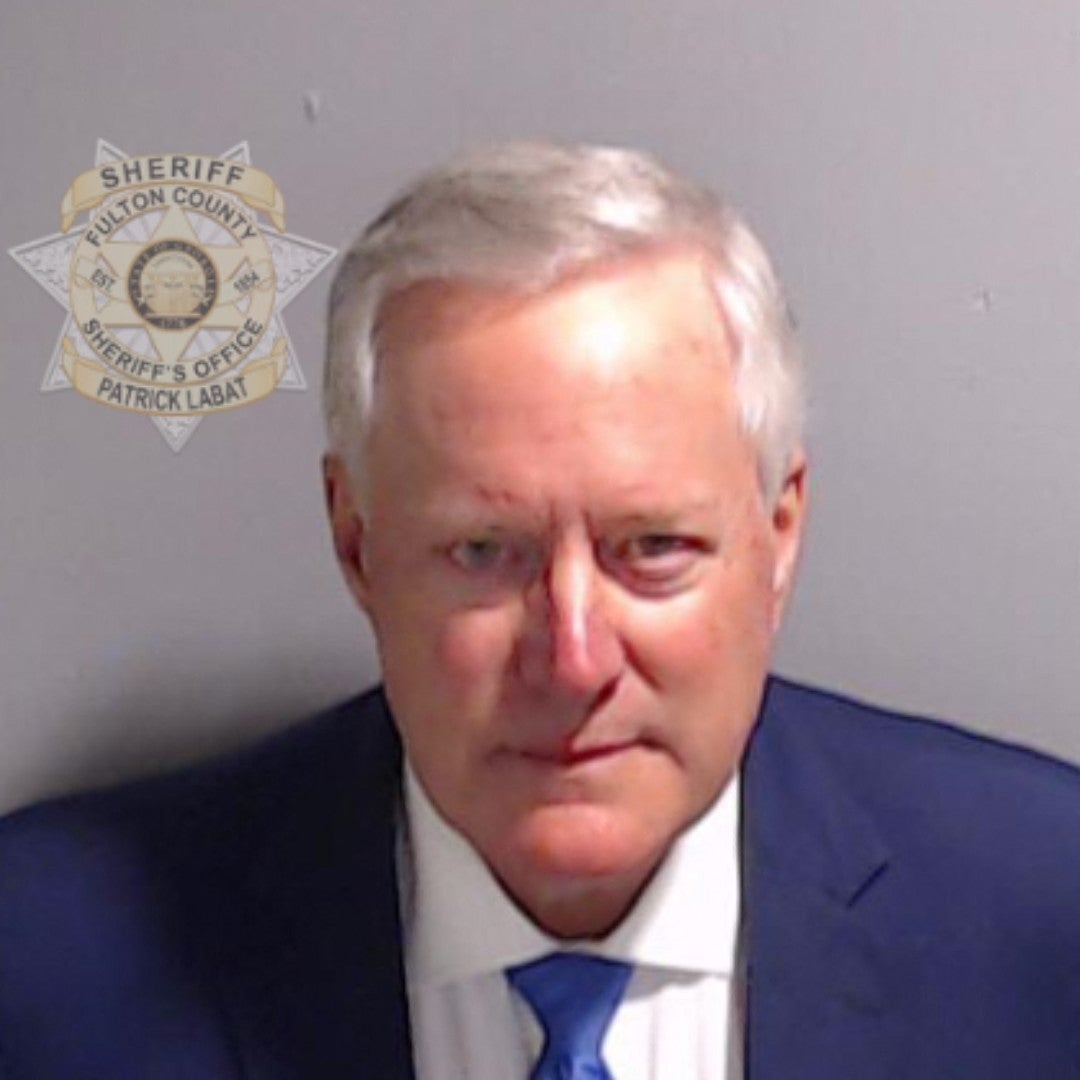 Mark Meadows seen in his police mugshot