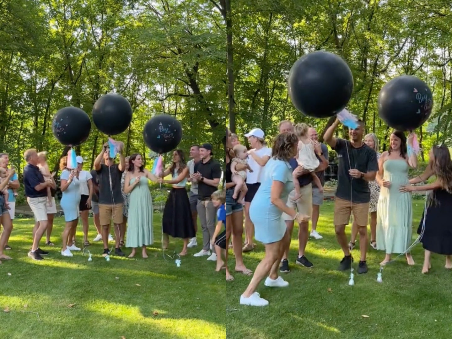 Couple surprises loved ones with adorable triplet gender announcement The Independent picture