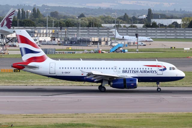 <p>A British Airways plane taxis at Heathrow Airport in London, Britain, 28 August 2023</p>