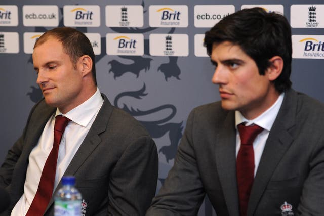 Andrew Strauss (left) resigned as England captain to be immediately replaced by Alastair Cook. (Andrew Matthews/PA)