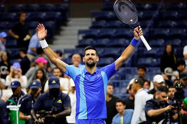 Novak Djokovic returned to the top of the ATP world rankings with victory in round one at Flushing Meadows (Frank Franklin II/AP)