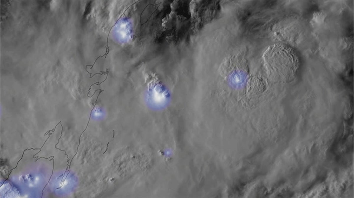 Lightning flashes in striking satellite footage as Storm Idalia approaches Florida