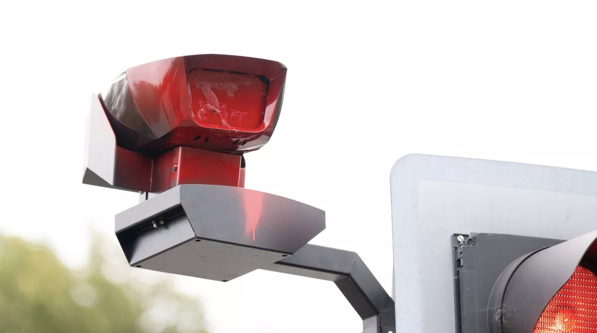 A camera in Bromley, south London, was covered with red paint