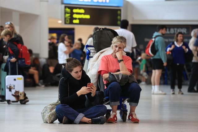 <p>Passengers have been hit by a string of delayed and cancelled flights (Liam McBurney/PA)</p>