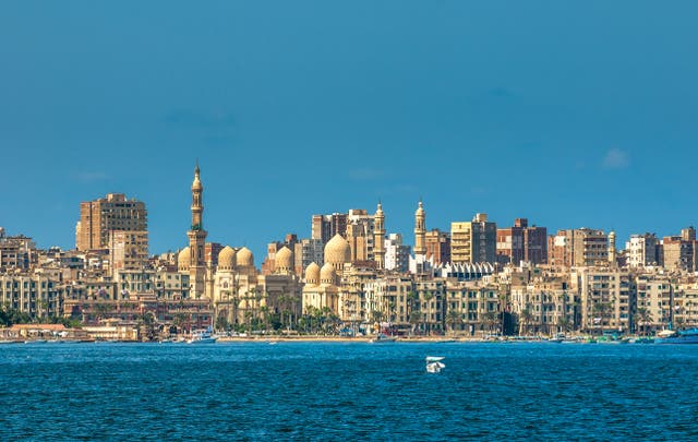 <p>View of Alexandria harbor, Egypt
</p>
