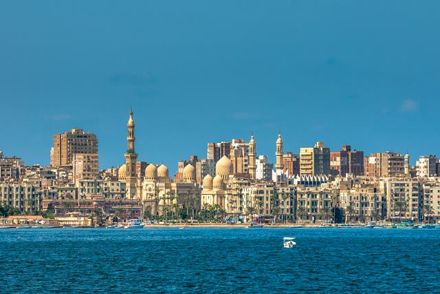 <p>View of Alexandria harbor, Egypt
</p>