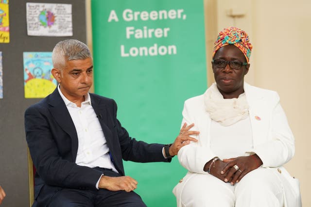 Mayor of London Sadiq Khan with Rosamund Adoo-Kissi-Debrah (Stefan Rousseau/PA)