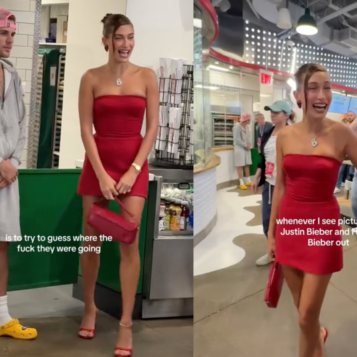 Fans poke fun at Justin Bieber's casual sweats while Hailey wears red dress to Rhode event | The Independent Fans poke fun at Justin Bieber's casual sweats while Hailey wears red dress to Rhode event | The Independent