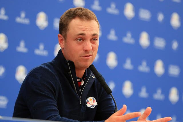 Justin Thomas feels “very, very fortunate” to be given a Ryder Cup wild card after some poor form this season (Gareth Fuller/PA)