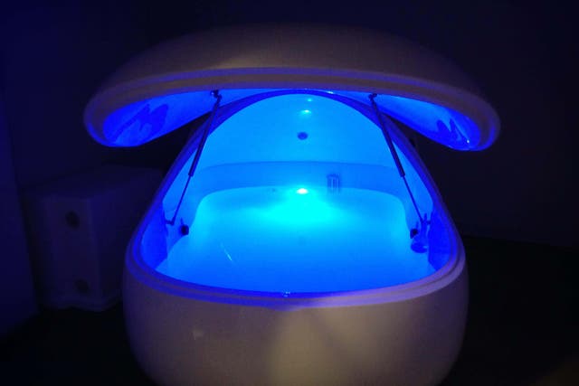 A sensory deprivation tank is a lightproof, soundproof and temperature-controlled environment in which users float in water (Alene Hart/Alamy/PA)