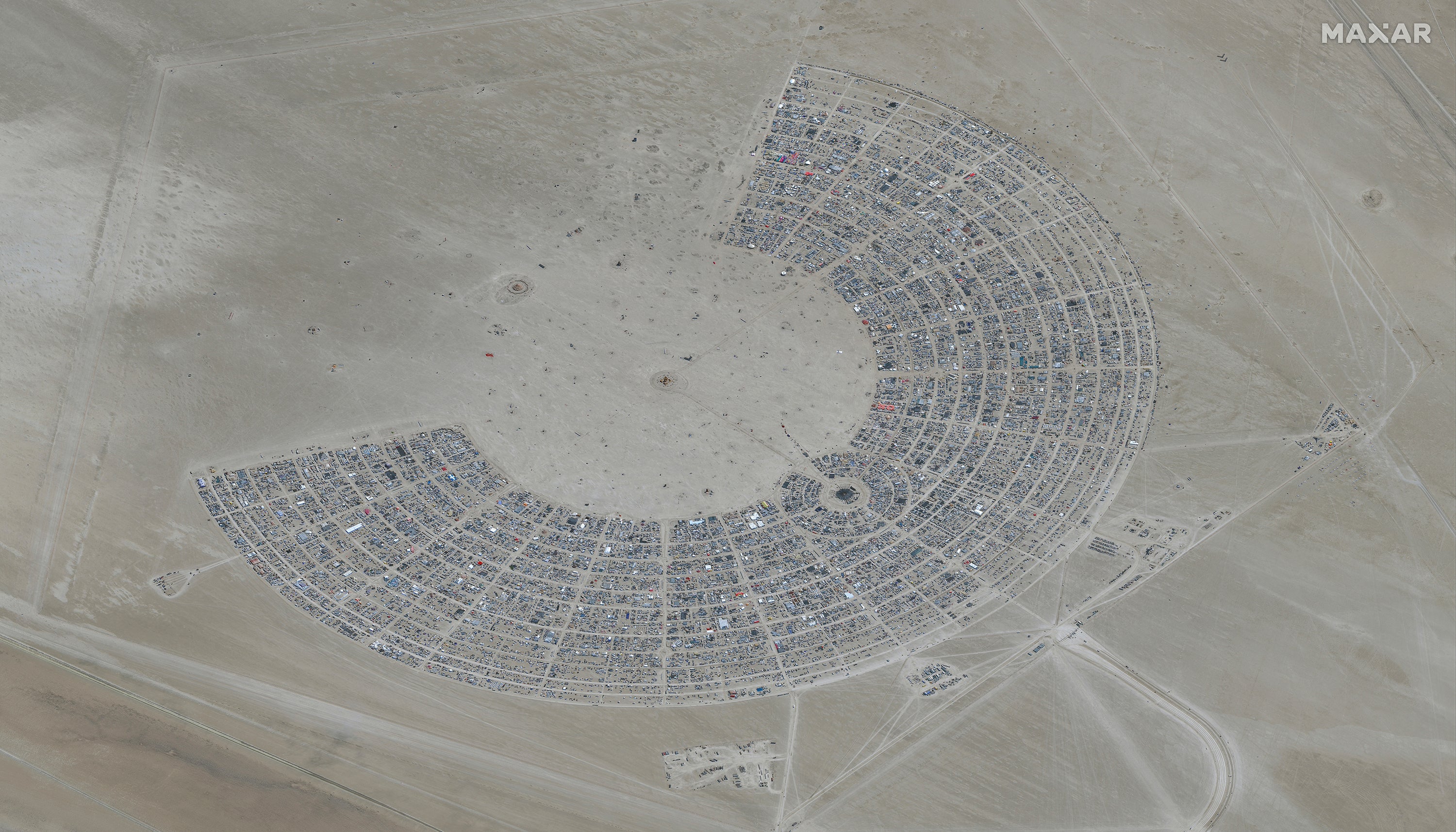 A satellite image showing Burning Man festival