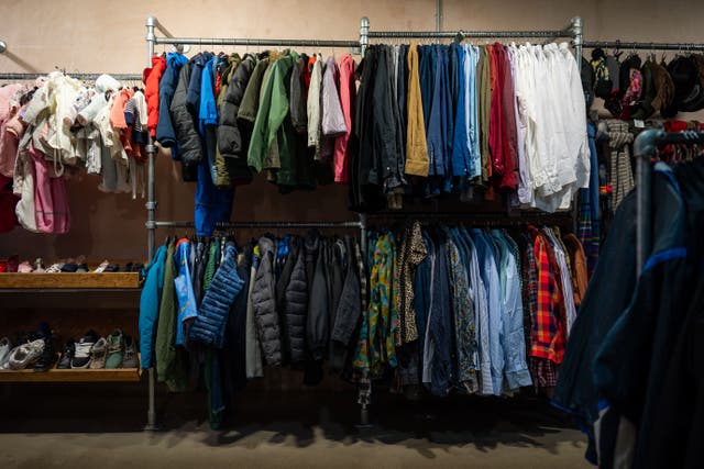 Oxfam said that only 10% of wardrobe contents are second-hand (Aaron Chown/PA)