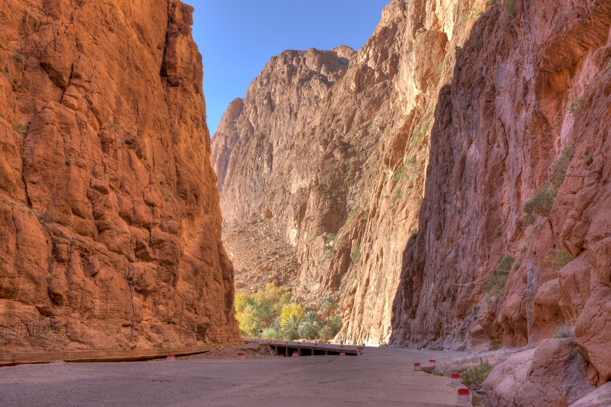 Todra Gorge, where deep canyons have been carved through orange limestone