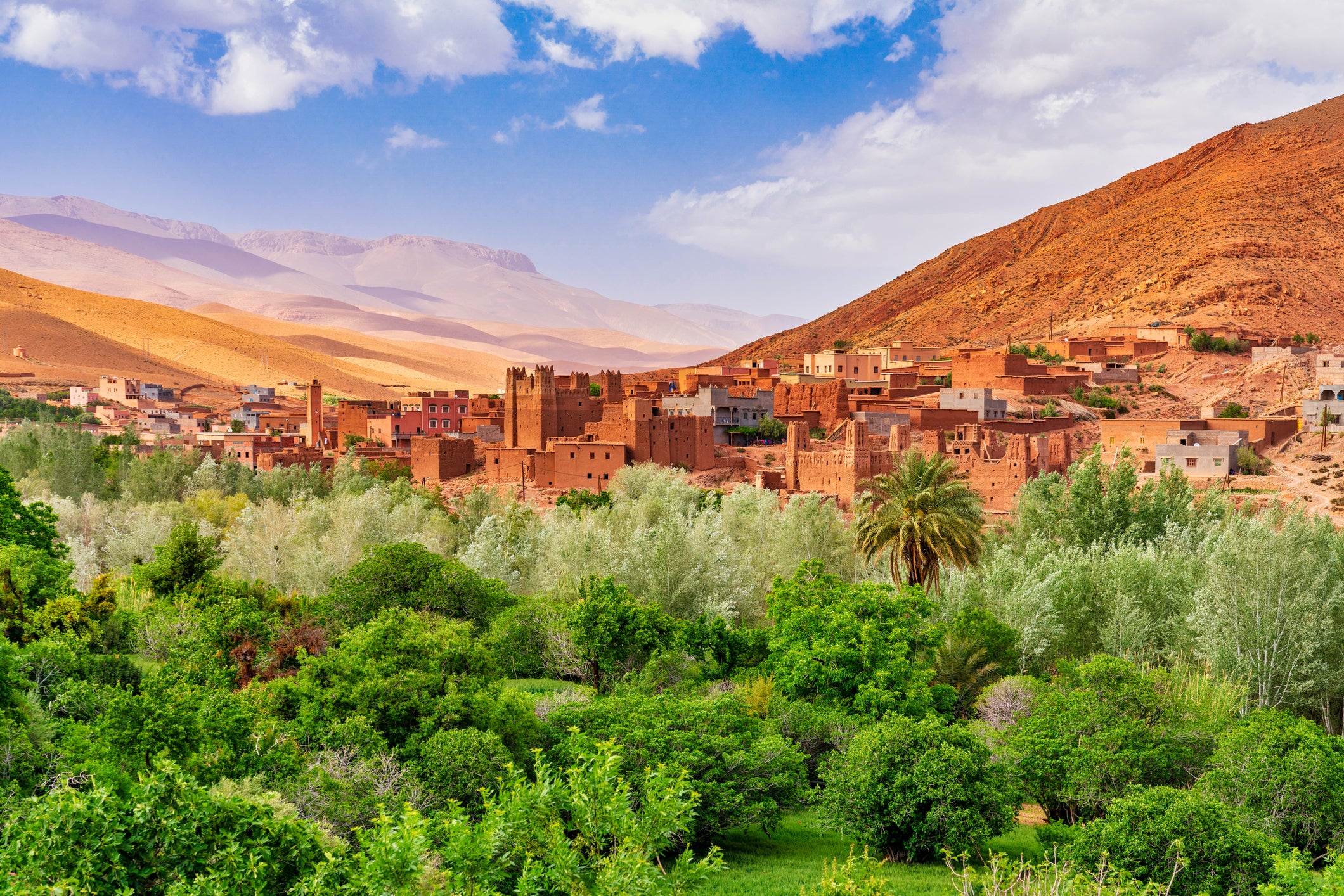 The Atlas Mountains are dotted with kasbahs and Berber villages