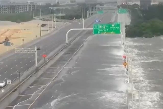 <p>Florida highway submerged in water as Hurricane Idalia approaches</p>