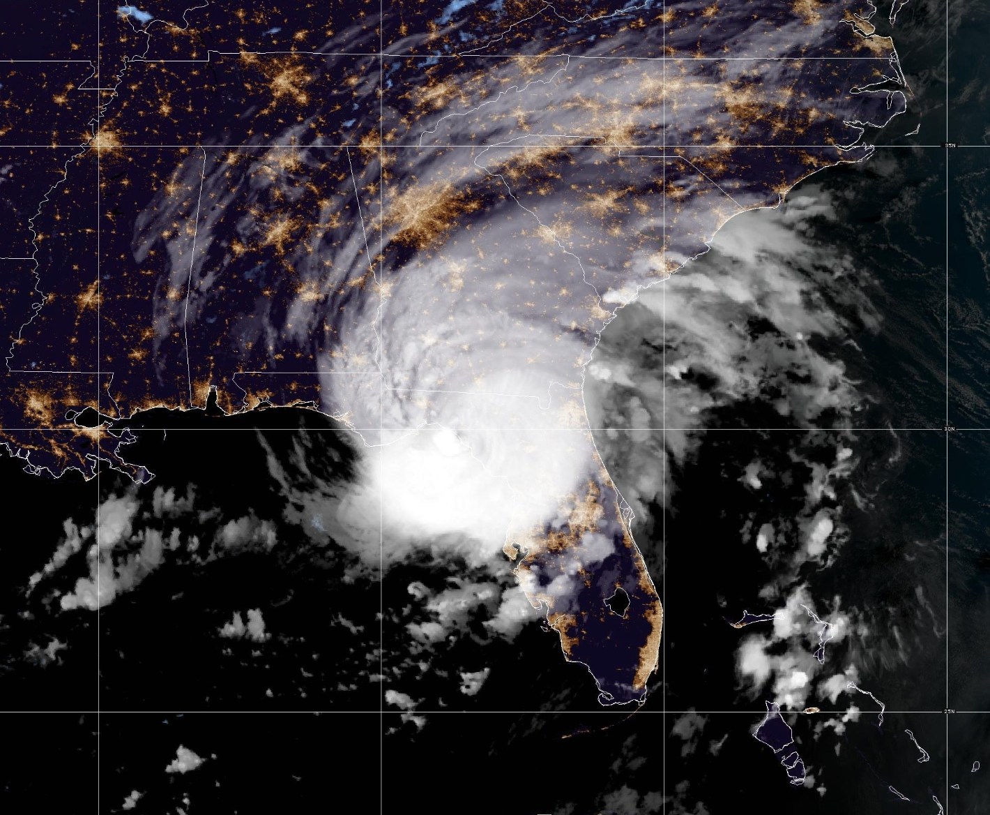Hurricane Idalia seen from space on Wednesday morning as it made landfall in Florida