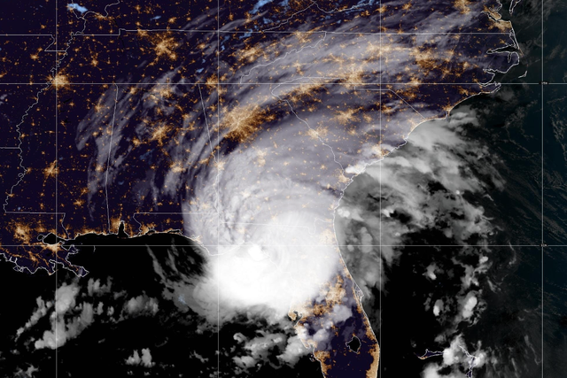 <p>Hurricane Idalia seen from space on Wednesday morning as it made landfall in Florida, affecting air travel </p>