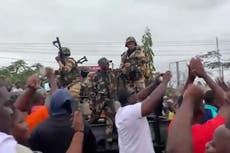 Crowds cheer military in Gabon following coup