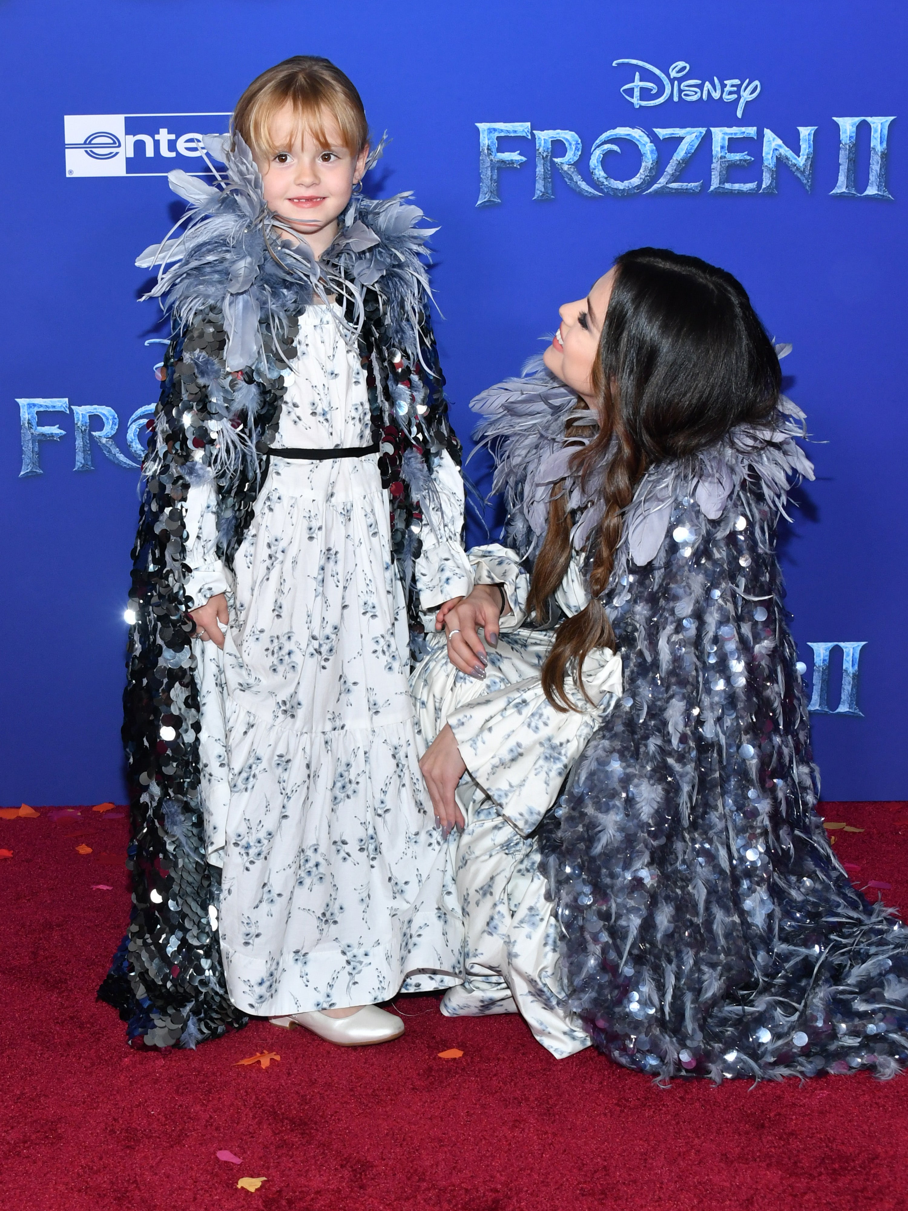 Gracie Teefey and Selena Gomez attend the premiere of Disney's "Frozen 2" at Dolby Theatre on November 07, 2019