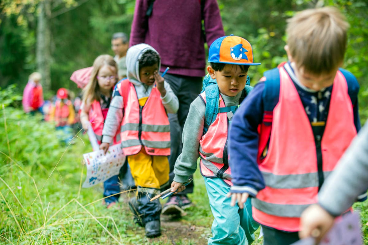 Norwegian pre-schoolers get early exposure to outdoor life by hiking routes around kindergartens