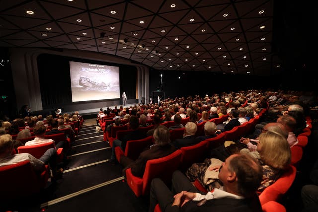 <p>Relatives of the British POWs who had been on the Lisbon Maru attend the screening of a documentary about its sinking in London on August 15, 2023 </p>