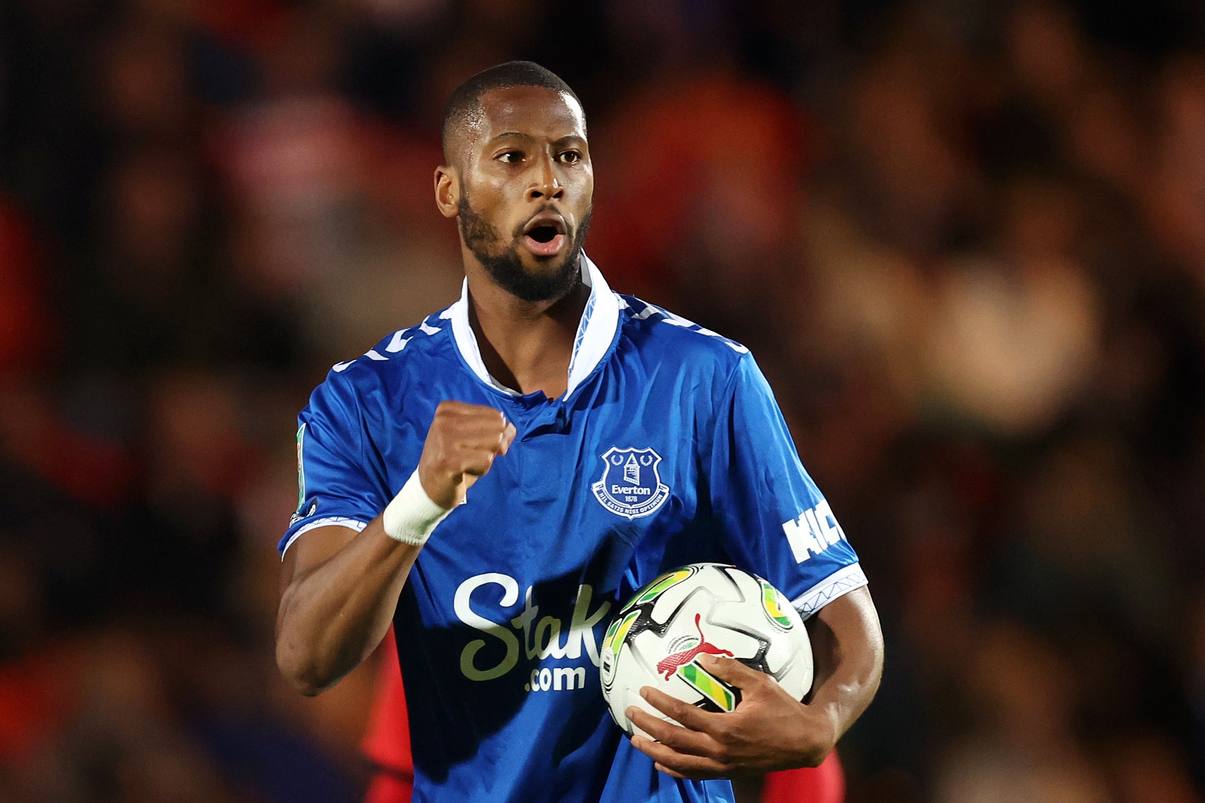 Beto celebrates after scoring Everton’s equaliser