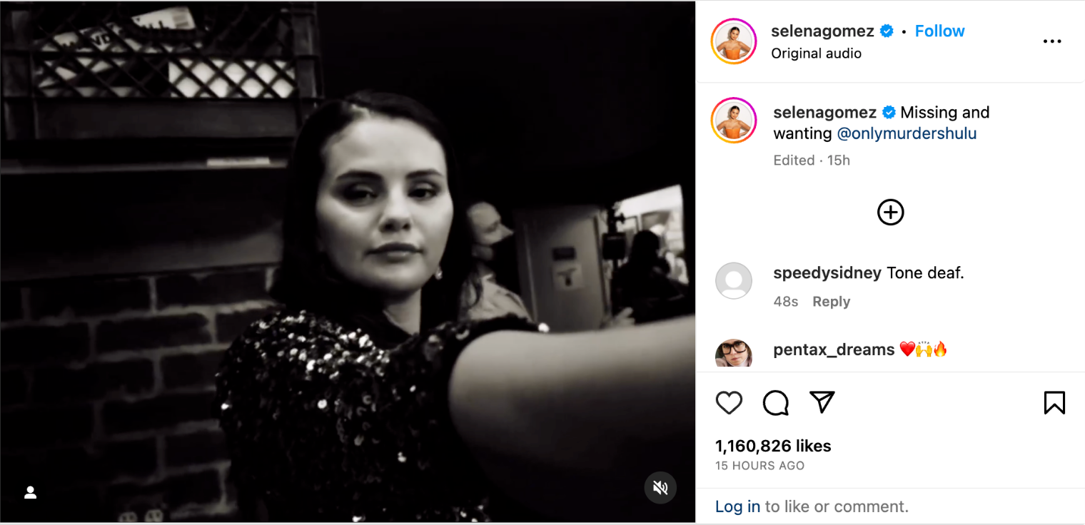Selena Gomez Instagram post