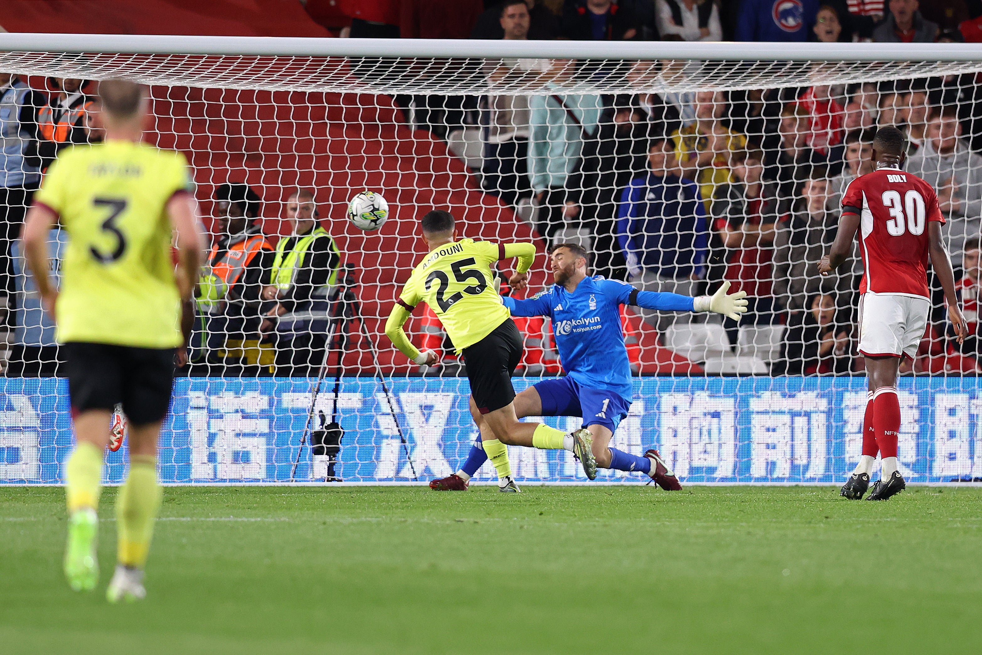 Zeki Amdouni knocks home Burnley’s late winner