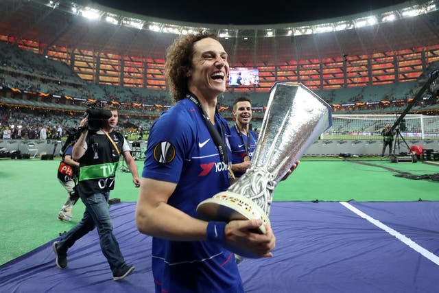 David Luiz won the Europa League with Chelsea (Bradley Collyer/PA)
