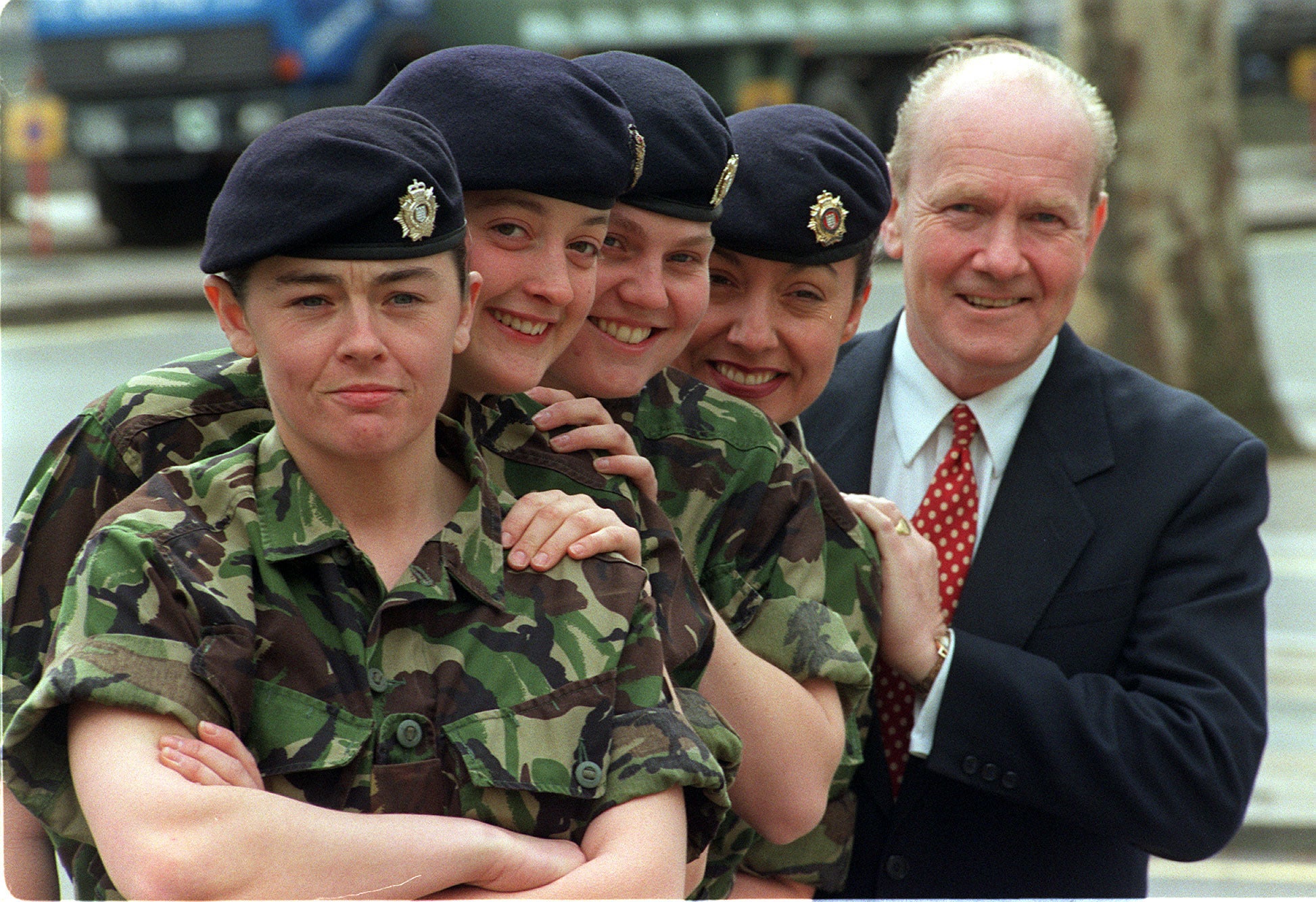John Reid (right) during a photocall to launch a 2.5 million recruitment drive to encourage more women and members of the ethnic minorities to join the Army.