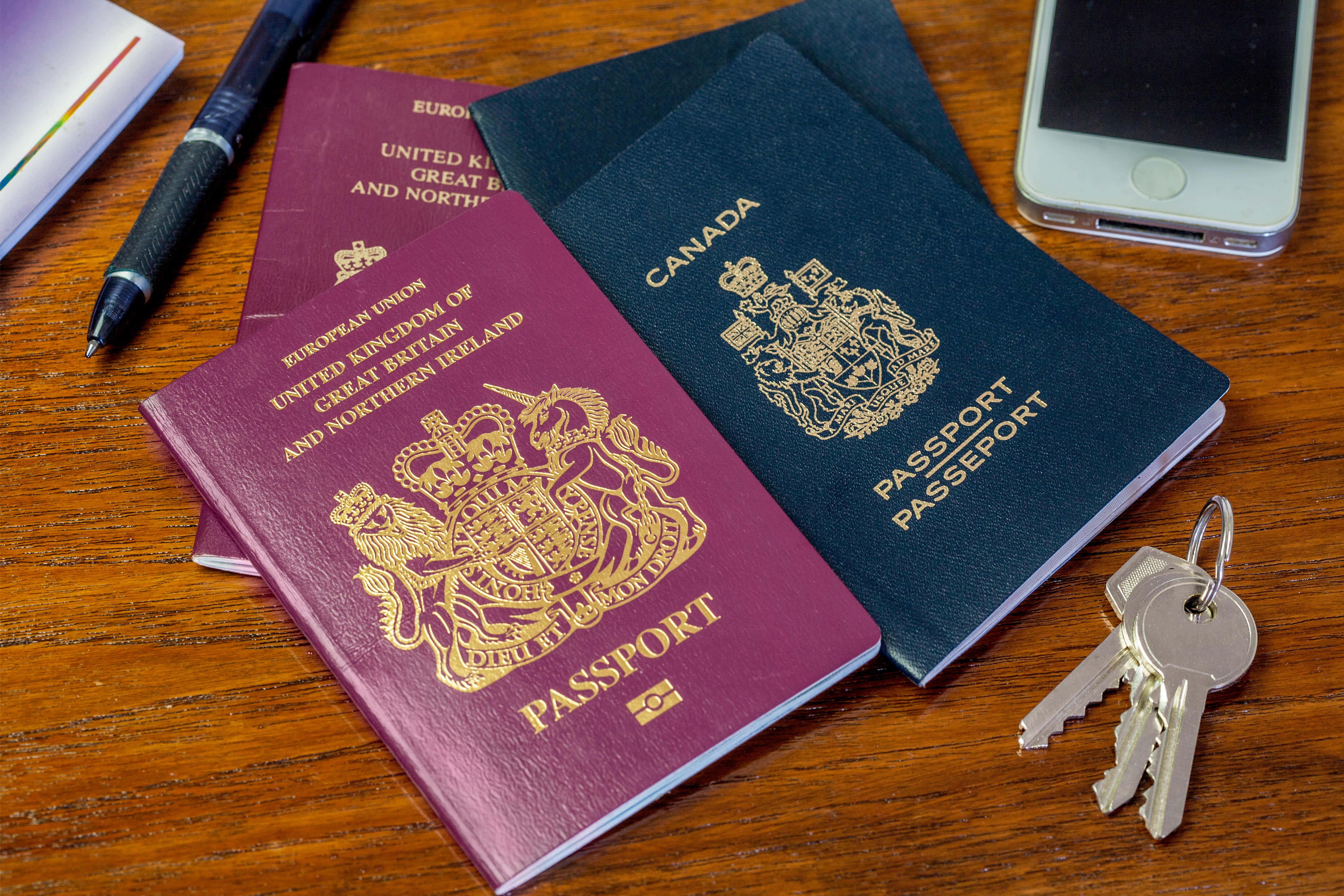 A total of 1.26 million usual residents of England and Wales held multiple passports in 2021, up from 612,000 in 2011 (Alamy/PA)