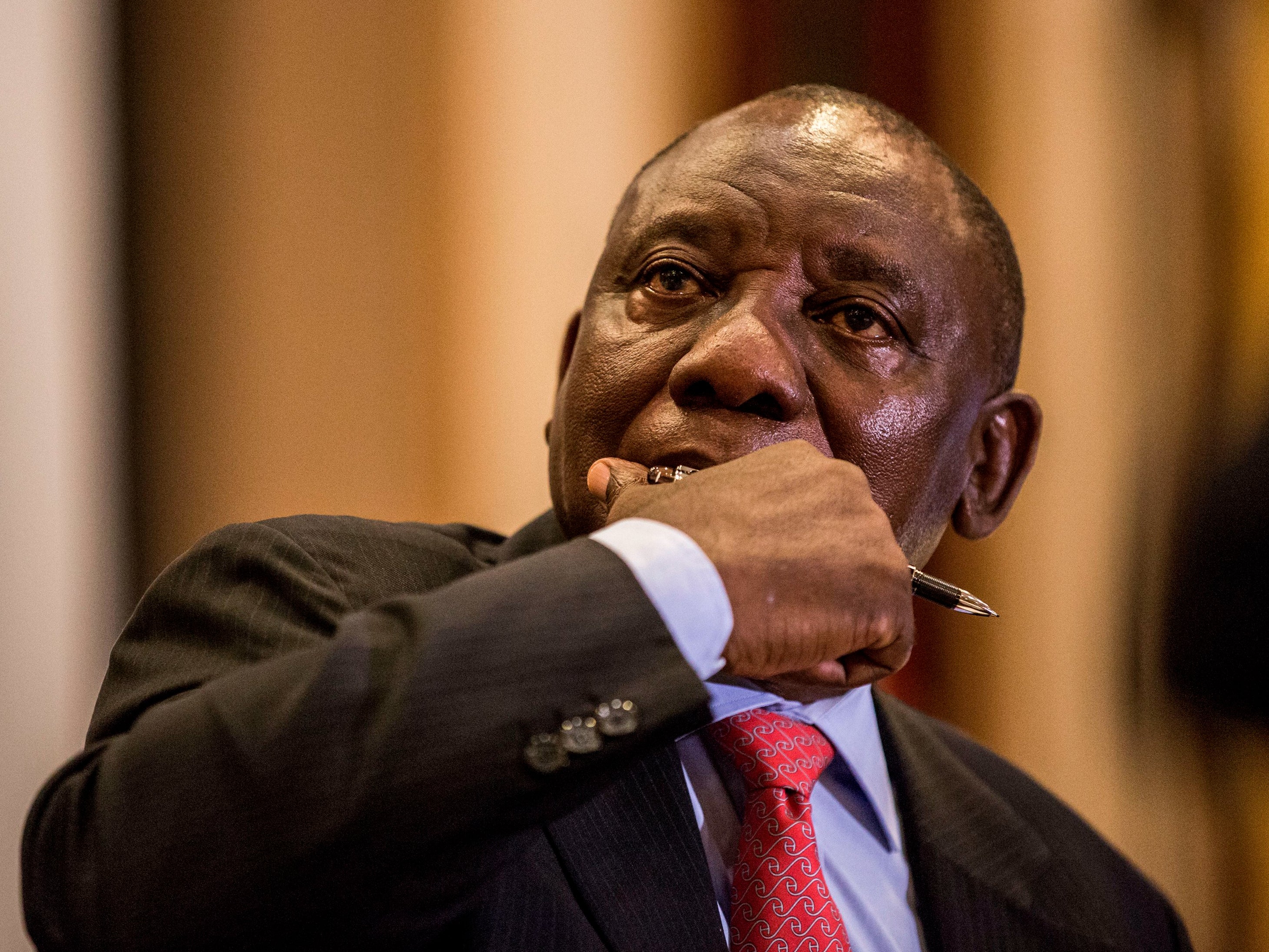<p>Ramaphosa called the building fire deaths a “great traged” </p>