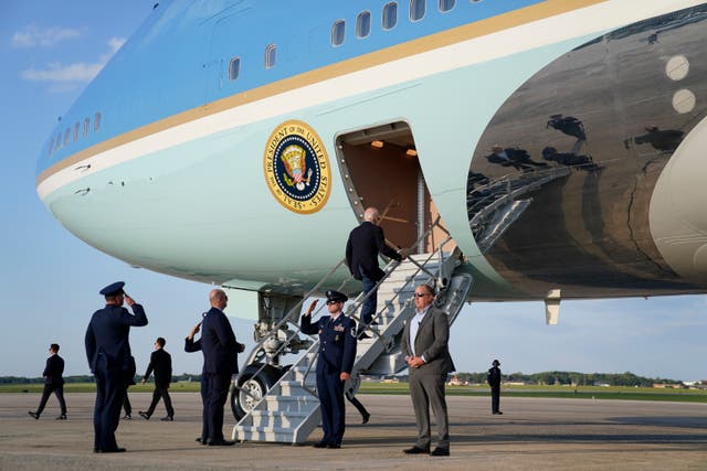<p>Joe Biden has been using the shorter stairs to Air Force One more often </p>